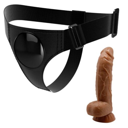 PRETTY LOVE - HARNESS BRIEFS ARNÉS UNIVERSAL CON DILDO MICHEAL 20 CM NEGRO - Imagen 4