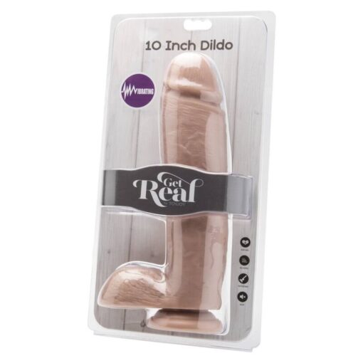 GET REAL - DILDO 25,5 CM CON TESTÍCULOS VIBRADOR NATURAL - Imagen 2
