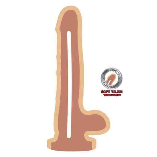 GET REAL - DUAL DENSITY DILDO 18 CM CON TESTÍCULOS NATURAL - Imagen 2