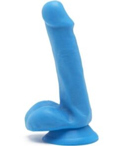 GET REAL - HAPPY DICKS DILDO 12 CM CON TESTÍCULOS AZUL