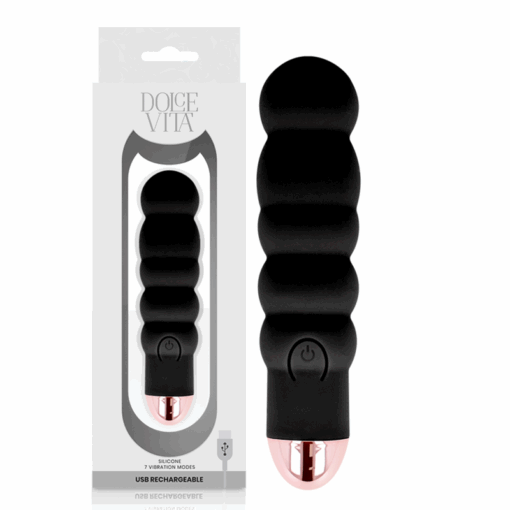 DOLCE VITA - VIBRADOR RECARGABLE SIX NEGRO 7 VELOCIDADES