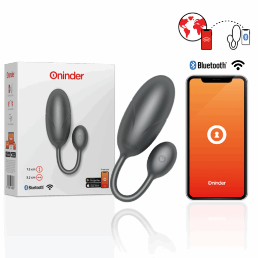 ONINDER – TOKYO HUEVO VIBRADOR NEGRO 7.5 X 3.2 CM – APP GRATUITA - intimamenities.com