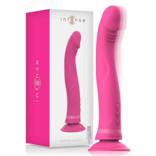 INTENSE – MICHELANGELO DILDO VIBRADOR SILICONA ROSA - intimamenities.com