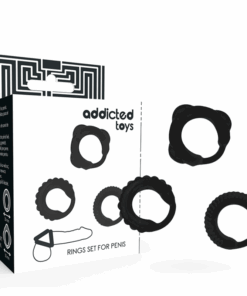 ADDICTED TOYS - SET 3 ANILLOS PENE NEGRO