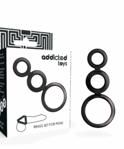 ADDICTED TOYS - SET ANILLOS PENE Y TESTÍCULOS - AHUMADO