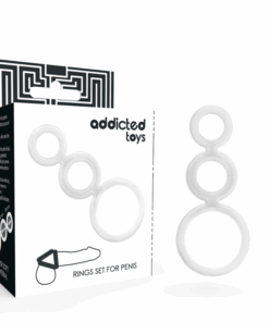 ADDICTED TOYS - SET ANILLOS PENE Y TESTÍCULOS CLEAR