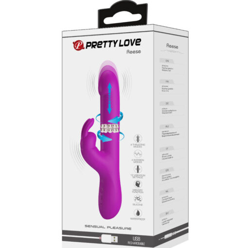PRETTY LOVE – REESE VIBRADOR CON ROTACIÓN MORADO - intimamenities.com