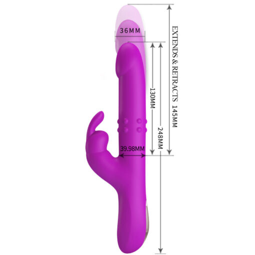 PRETTY LOVE – REESE VIBRADOR CON ROTACIÓN MORADO - intimamenities.com