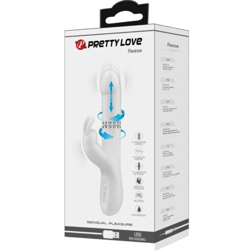 PRETTY LOVE – REESE VIBRADOR CON ROTACIÓN PLATEADO - intimamenities.com
