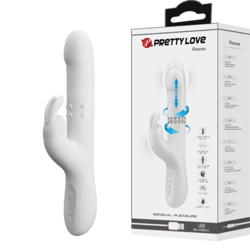 PRETTY LOVE – REESE VIBRADOR CON ROTACIÓN PLATEADO - intimamenities.com