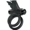 PRETTY LOVE – DOBLE ANILLO VIBRADOR CON ESTIMULADOR NEGRO - intimamenities.com