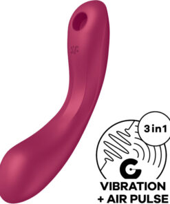 SATISFYER – CURVE TRINITY 1 AIR PULSE VIBRATION ROJO - intimamenities.com