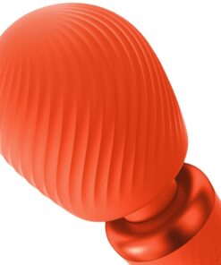 FUN FACTORY – VIM WAND RUMBLE VIBRADOR RECARGABLE SILICONA NARANJA - intimamenities.com