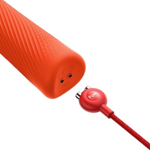 FUN FACTORY – VIM WAND RUMBLE VIBRADOR RECARGABLE SILICONA NARANJA - intimamenities.com