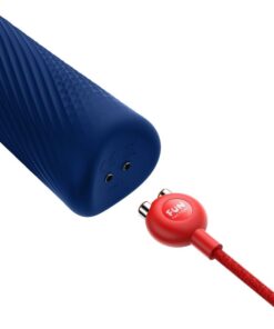 FUN FACTORY – VIM WAND RUMBLE VIBRADOR RECARGABLE SILICONA AZUL MEDIANOCHE - intimamenities.com