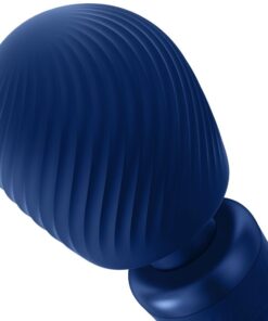 FUN FACTORY – VIM WAND RUMBLE VIBRADOR RECARGABLE SILICONA AZUL MEDIANOCHE - intimamenities.com