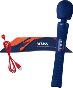 FUN FACTORY – VIM WAND RUMBLE VIBRADOR RECARGABLE SILICONA AZUL MEDIANOCHE - intimamenities.com