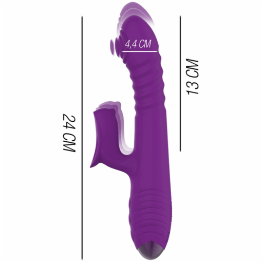 INTENSE – IGGY VIBRADOR MULTIFUNCIÓN RECARGABLE UP & DOWN CON ESTIMULADOR DE CLITORIS MORADO - intimamenities.com