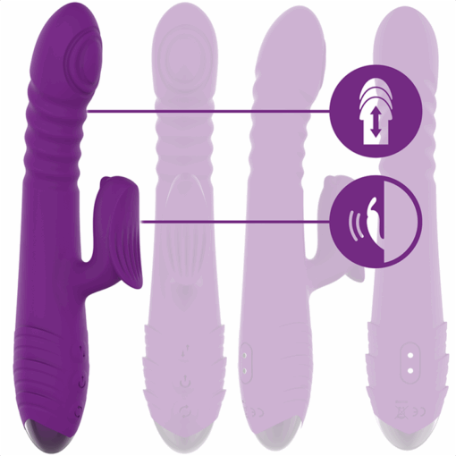 INTENSE – IGGY VIBRADOR MULTIFUNCIÓN RECARGABLE UP & DOWN CON ESTIMULADOR DE CLITORIS MORADO - intimamenities.com
