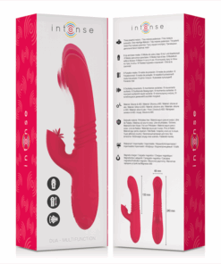 INTENSE – DUA VIBRADOR MULTIFUNCIÓN RECARGABLE UP & DOWN CON LENGUA ROJO - intimamenities.com
