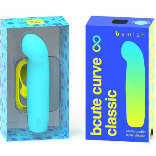 B SWISH – BCUTE CURVE INFINITE CLASSIC VIBRADOR RECARGABLE SILICONA AZUL - intimamenities.com