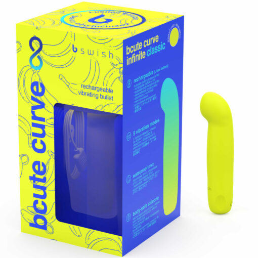 B SWISH – BCUTE CURVE INFINITE CLASSIC EDICION LIMITADA VIBRADOR RECARGABLE SILICONA AMARILLO - intimamenities.com