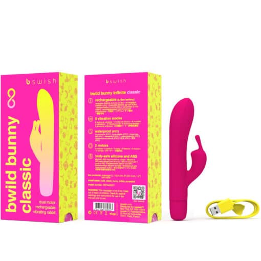 B SWISH – BWILD BUNNY INFINITE CLASSIC VIBRADOR RECARGABLE SILICONA ROSA - intimamenities.com