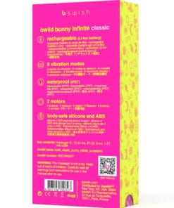 B SWISH – BWILD BUNNY INFINITE CLASSIC VIBRADOR RECARGABLE SILICONA ROSA - intimamenities.com