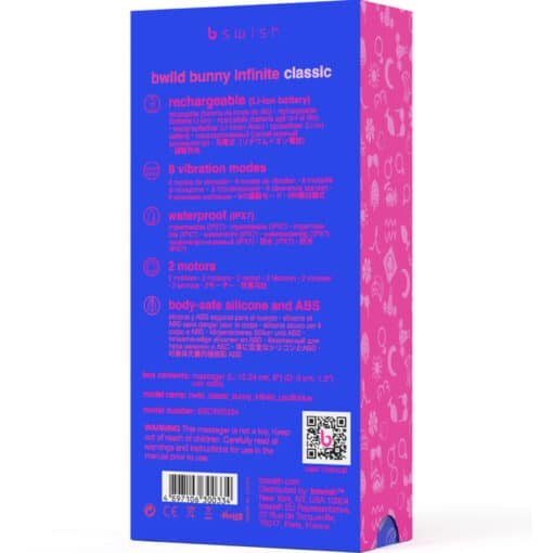 B SWISH – BWILD BUNNY INFINITE CLASSIC VIBRADOR RECARGABLE SILICONA AZUL - intimamenities.com