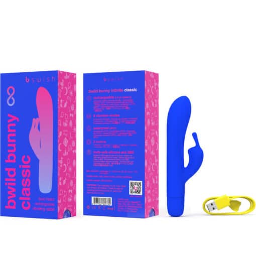 B SWISH – BWILD BUNNY INFINITE CLASSIC VIBRADOR RECARGABLE SILICONA AZUL - intimamenities.com