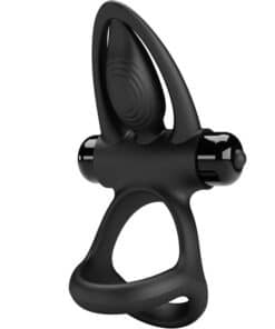 PRETTY LOVE - ANILLO VIBRADOR 10 VIBRACIONES SILICONA NEGRO