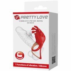 PRETTY LOVE - RUBEN ANILLO VIBRADOR 7 VIBRACIONES SILICONA ROJO - piKanteo | Despierta tu lado más piKante