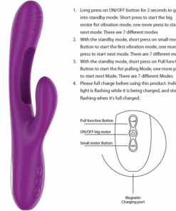 INTENSE – APOLO VIBRADOR MULTIFUNCIÓN RECARGABLE 7 VIBRACIONES CON LENGUA OSCILANTE MORADO - intimamenities.com