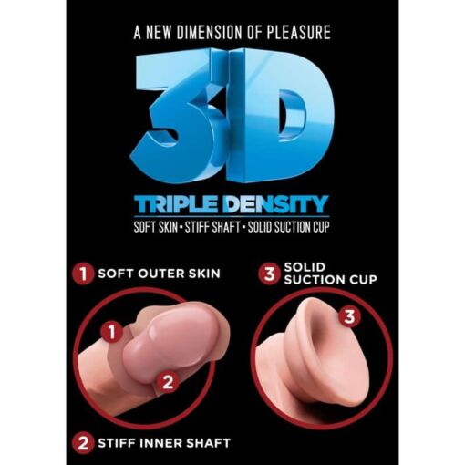 KING COCK - PENE REALÍSTICO 3D CON TESTÍCULOS 24.8 CM NATURAL - Imagen 7