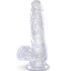 KING COCK - CLEAR PENE REALÍSTICO CON TESTÍCULOS 13.5 CM TRANSPARENTE