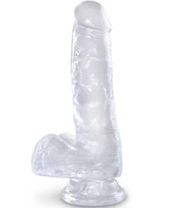 KING COCK - CLEAR PENE REALÍSTICO CON TESTÍCULOS 13.5 CM TRANSPARENTE