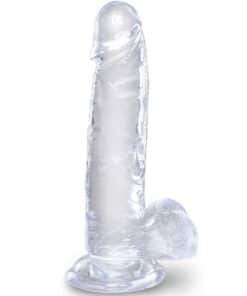 KING COCK - CLEAR PENE REALÍSTICO CON TESTÍCULOS 15.2 CM TRANSPARENTE