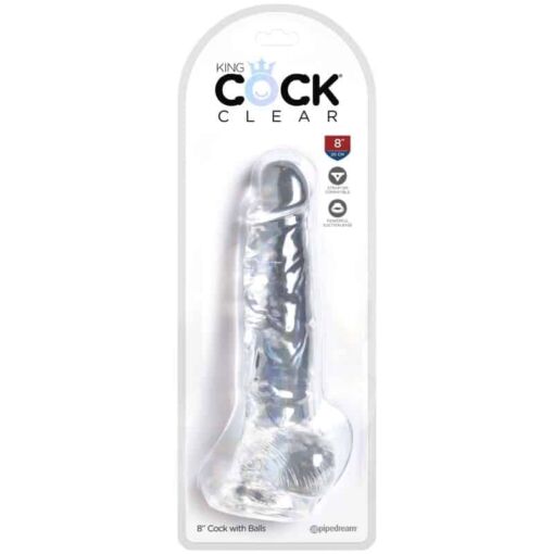 KING COCK - CLEAR PENE REALÍSTICO CON TESTÍCULOS 16.5 CM TRANSPARENTE - Imagen 5