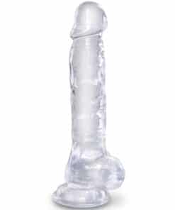 KING COCK - CLEAR PENE REALÍSTICO CON TESTÍCULOS 16.5 CM TRANSPARENTE