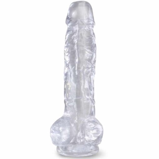 KING COCK - CLEAR PENE REALÍSTICO CON TESTÍCULOS 16.5 CM TRANSPARENTE - Imagen 2