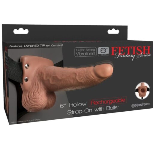 FETISH FANTASY SERIES - ARNÉS AJUSTABLE PENE REALÍSTICO CON TESTÍCULOS RECARGABLE Y VIBRADOR 15 CM - Imagen 6