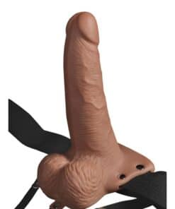 FETISH FANTASY SERIES - ARNÉS AJUSTABLE PENE REALÍSTICO CON TESTÍCULOS RECARGABLE Y VIBRADOR 15 CM