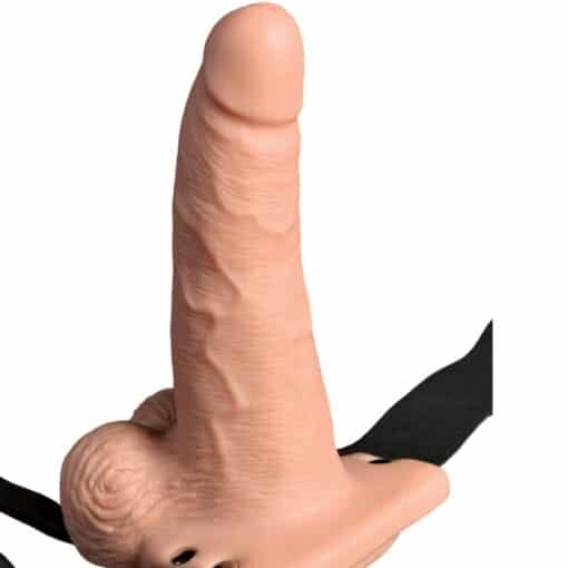 FETISH FANTASY SERIES - ARNÉS AJUSTABLE CONTROL REMOTO PENE REALÍSTICO CON TESTÍCULOS RECARGABLE Y VIBRADOR 15 CM - Imagen 2