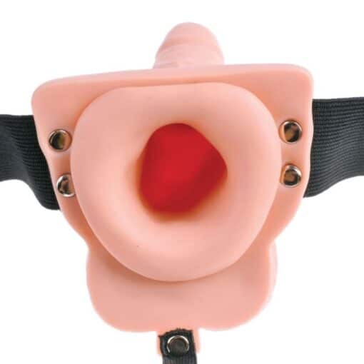 FETISH FANTASY SERIES - ARNÉS AJUSTABLE CONTROL REMOTO PENE REALÍSTICO CON TESTÍCULOS RECARGABLE Y VIBRADOR 15 CM - Imagen 3
