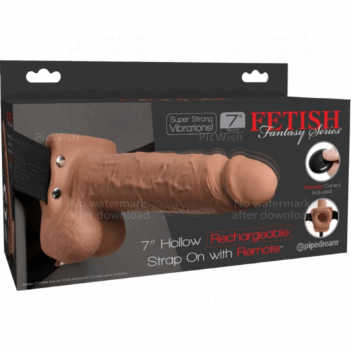 FETISH FANTASY SERIES - ARNÉS AJUSTABLE PENE REALÍSTICO CON TESTÍCULOS RECARGABLE Y VIBRADOR 17.8 CM - Imagen 6