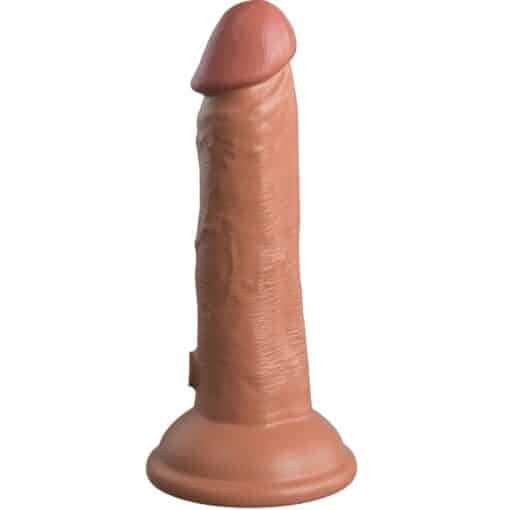 KING COCK - ÉLITE DILDO REALÍSTICO VIBRADOR & SILICONA 15.2 CM CARAMELO - Imagen 4