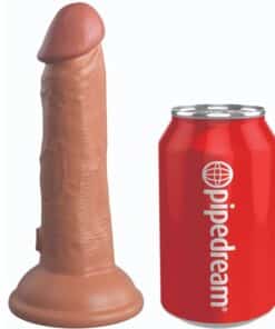 KING COCK - ÉLITE DILDO REALÍSTICO VIBRADOR & SILICONA 15.2 CM CARAMELO