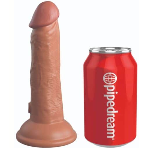 KING COCK - ÉLITE DILDO REALÍSTICO VIBRADOR & SILICONA 15.2 CM CARAMELO