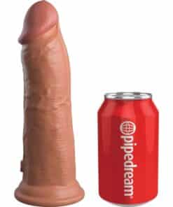 KING COCK - ÉLITE DILDO REALÍSTICO VIBRADOR & SILICONA 20.3 CM CARAMELO