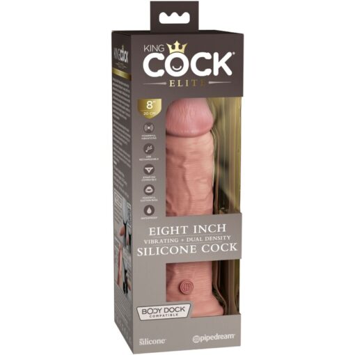 KING COCK - ÉLITE DILDO REALÍSTICO VIBRADOR & SILICONA 20.3 CM - Imagen 5